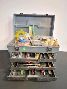Loaded Phantom Pro Tool Box with Art, Craft, Measuring & Cutting Tools - 3 Drawer Organizer
