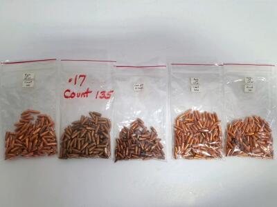 Approx 500 Brass Bullets for .17 Reloads