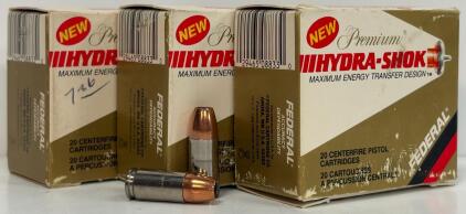 Federal Premium Hydra-Shok 9mm Luger 124gr JHP Ammunition, 60 Rounds