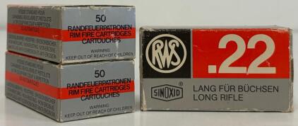 RWS/Dynamit Nobel .22 LR Sinoxid Ammunition, 150 Rounds, Lead Round Nose, 40 Grains