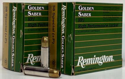 Remington Golden Saber .38 Special (+P) 125gr BJHP, 2 Boxes/46 Rounds, GS38SB, US-Made