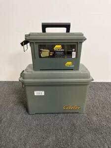 Plano Field Box 1312-50 & Cabela's Ammo Storage Box &ndash; Durable Plastic, Stackable, Water-Resistant (C)