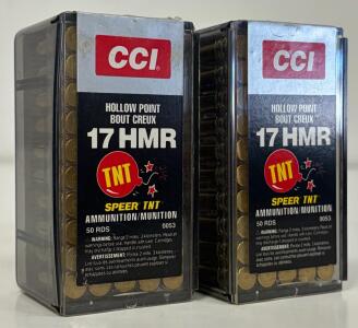 CCI 17 HMR Speer TNT 17gr JHP Ammunition, 50 Rounds per Box, Lot 0053