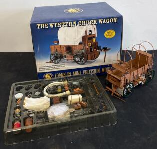 Franklin Mint 1:16 Western Chuck Wagon Model, 200+ Hand-Assembled Parts, Complete with Box (Shelf G)