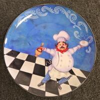 Bistro Chef Pattern Ceramic 17-Piece Plate & Bowl Set, Multicolor, Whimsical Checkered Design - 3