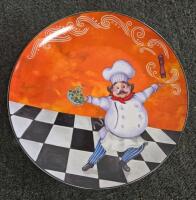 Bistro Chef Pattern Ceramic 17-Piece Plate & Bowl Set, Multicolor, Whimsical Checkered Design - 5