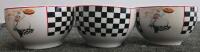 Bistro Chef Pattern Ceramic 17-Piece Plate & Bowl Set, Multicolor, Whimsical Checkered Design - 12