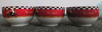Bistro Chef Pattern Ceramic 17-Piece Plate & Bowl Set, Multicolor, Whimsical Checkered Design - 13