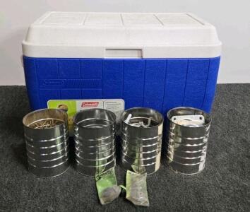 Coleman 48 QT Plus Cooler with Assorted Hardware, ANCORA Tie-Down Plates, Metal Cans Included (Shelf A)