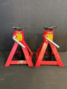 MVP SuperLift T-9360WM 3-Ton Jack Stands Pair, Adjustable, Heavy Duty Steel, Red, China