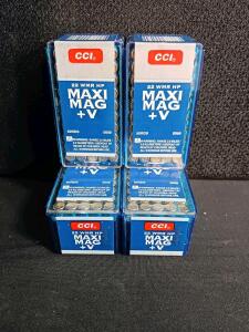 CCI .22 WMR Maxi-Mag +V 30gr HP Rimfire Ammunition, 200 Rounds, High Velocity FZ3107