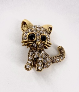 Jeweled Kitten Pin