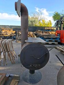 Homemade Freestanding Wood-Burning Stove, Heavy Gauge Steel, Approx. 22"x22"x37"high