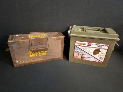 Vintage .303 Ball Mk7 Military Ammo Box RG268S 534 & Winchester Super X Field Box ( shelf C)