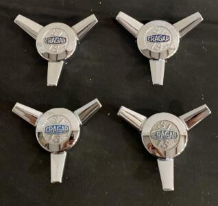 Cragar S/S Spinner Center Caps, Set of 4, Chrome 3-Blade, For Classic Muscle Car Wheels