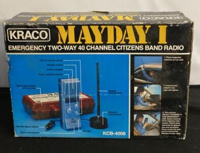 Kraco KCB-4006 40 Channel Emergency CB Radio, 4 Watts, Magnetic Base Antenna, Korea