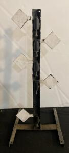 Steel Dueling Tree Shooting Target, 6 Paddle, AR500-Style, Rotating Spring Paddles, 4 ft Tall