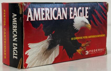 Federal American Eagle .327 Federal Magnum 100gr JSP &ndash; 50 Rounds, Brass Case, AE327