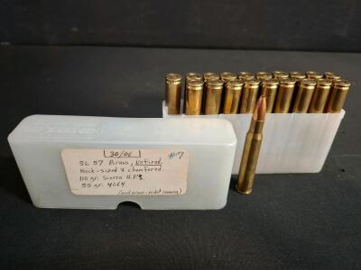 .30-06 Springfield 110 gr Sierra HP Handloads, SL 57 Brass, 55 gr IMR 4064, 20 Rounds, Unfired