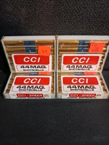 CCI 44 Magnum Shotshells No. 3978, 4 Boxes, 40 Rounds, Factory Original Brass, Vintage Packaging