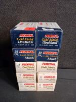 Federal .22 LR Gold Medal UltraMatch & Match, 40gr Solid, 8 Boxes (500 Rounds) Rimfire - 2