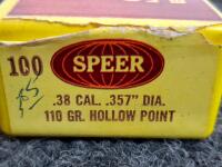 Speer .357" 110 Grain Hollow Point Bullets - 60 Count, Reloading Projectiles, .38 Cal - 3