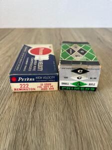 Peters .222 Remington 50 Grain High Velocity Ammo & CCI No. 400 Small Rifle Primers (Vintage)