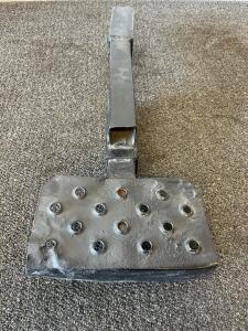 Steel Curb Ramp for 2" Receiver Hitch, Heavy Duty Welded, Perforated Anti-Slip Plate, 14"x10"