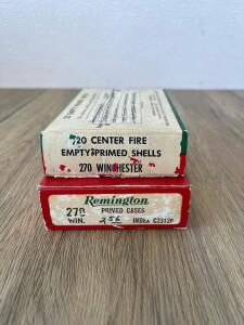 .270 Winchester Brass, Remington/Winchester, 40 Once-Fired Primed Cases in Original Boxes