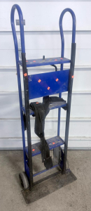 Single Cylinder Hand Truck, Steel Frame, 10" Solid Rubber Wheels