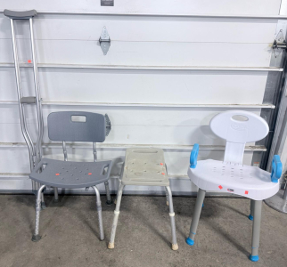 Carex Adjustable Bath & Shower Chairs with Back and Arms & Crutches