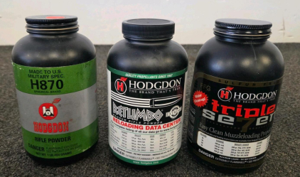 Hodgdon H870, Retumbo, Triple Seven (FFG) 1lb Rifle & Muzzleloader Powder Bottles, Spherical/Extreme (Partial Bottles)