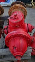 Dry Barrel Cast Iron Fire Hydrant, 6" Flanged Inlet, 2.5" Outlets, Heavy Rust, Red Paint - 5
