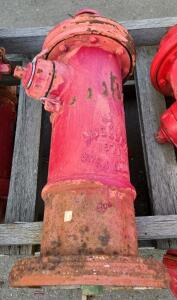 Dry Barrel Cast Iron Fire Hydrant, 6" Flanged Inlet, 2.5" Outlets, Heavy Rust, Red Paint