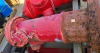 Dry Barrel Cast Iron Fire Hydrant, 6" Flanged Inlet, 2.5" Outlets, Heavy Rust, Red Paint - 3