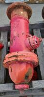Dry Barrel Cast Iron Fire Hydrant, 6" Flanged Inlet, 2.5" Outlets, Heavy Rust, Red Paint - 5
