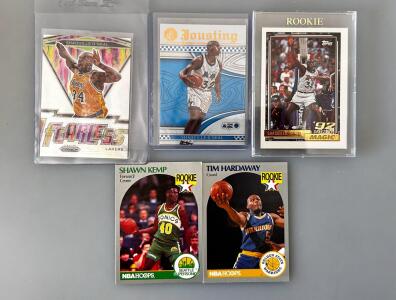 Shaquille O&rsquo;Neal Topps Rookie, Lakers & Magic Inserts, Shawn Kemp & Tim Hardaway NBA Hoops Rookies