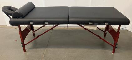 Master Massage Equipment Portable Massage Table, 30" x 72", Adjustable Height, Black PU Leather