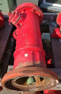 Dry Barrel Cast Iron Fire Hydrant, 6" Flanged Inlet, 2.5" Outlets, Heavy Rust, Red Paint