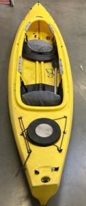 Yellow Tandem Sit-In Kayak, 14 ft, Includes Paddle and Seats
