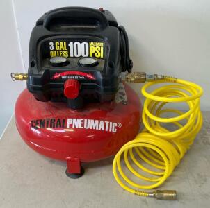 Central Pneumatic 3 Gallon Oil-Free Pancake Air Compressor, Model 61615