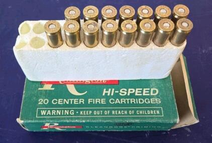 Remington .300 Savage Hi-Speed Centerfire Cartridges, 14 Rounds, Mixed Headstamps, Vintage Box