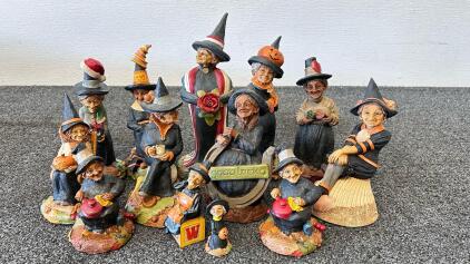 Tom Clark Cairn Studio Witch Figurines &ndash; Hand-Painted Resin, 1980s-1990s, Signed, 12+ Pieces