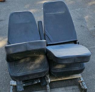 Fire Fighter Brand Fire Truck Seats, Black Vinyl, High-Back, One With Armrest