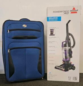 Bissell PowerForce Helix Upright Vacuum 2191U, 23ft Cord, New Boxed + American Tourister Suitcase