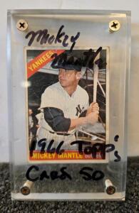 1966 Topps Mickey Mantle #50 New York Yankees Baseball Card In Acrylic Case