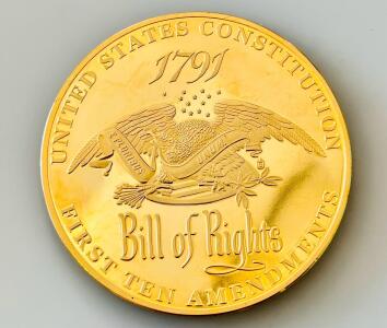 U.S. Constitution Bill of Rights Bicentennial Novelty Commemorative Medal, Walking Liberty, 3-inch