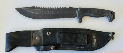 SOG Fusion Jungle Primitive Survival Knife, 9.5" Blade, Sawback, Nylon Sheath