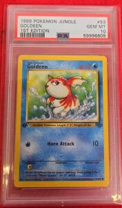 1999 Pok&eacute;mon Jungle Goldeen 1st Edition #53/64 PSA 10 Gem Mint, Common, English