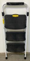 SocTone 3-Step Folding Step Ladder, Steel Frame, 500 lb Capacity, Non-Slip Wide Steps - 2